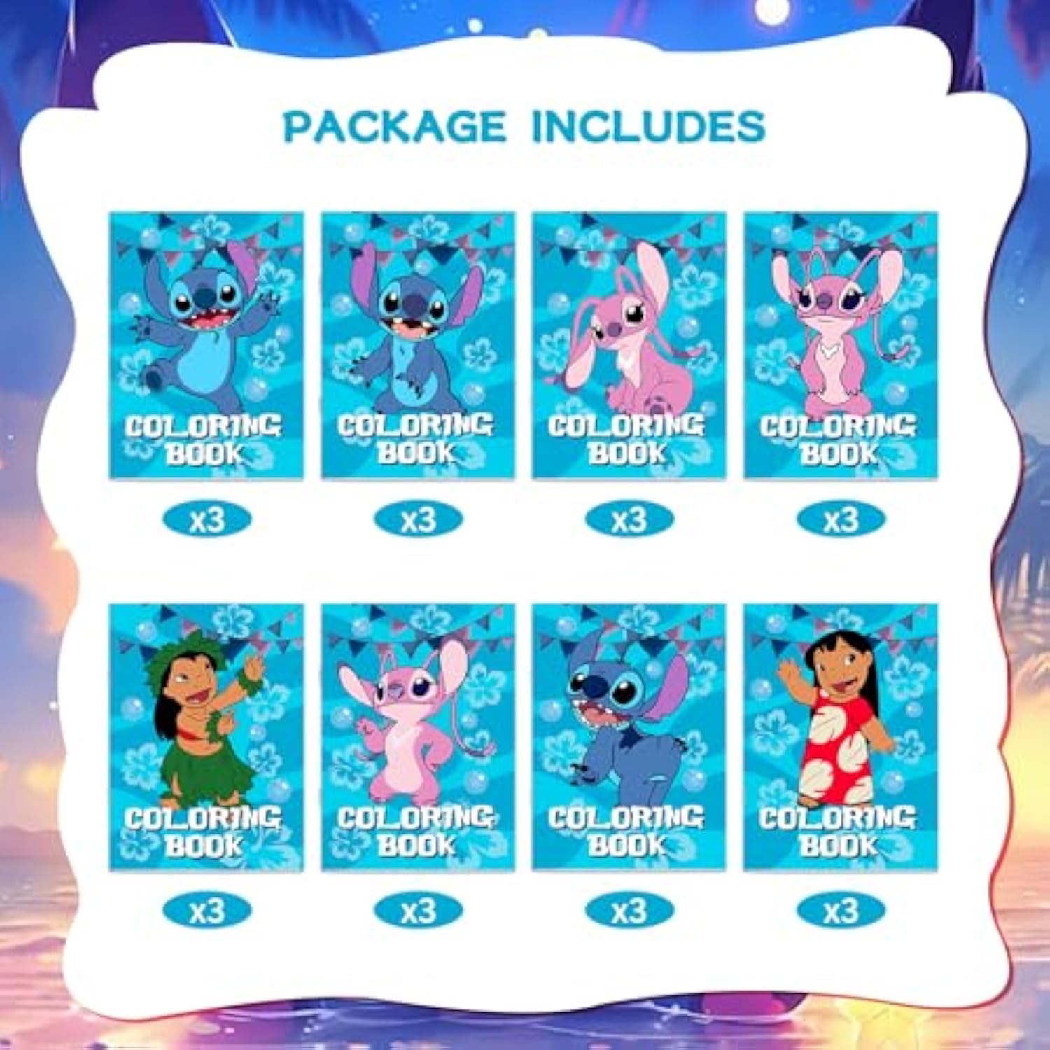 Stitch Party Supplies, 24Pcs Coloring Books For Stitch Birthday Party Gifts, Goodie Bag Stuffers, Classroom Rewards, 8 Styles