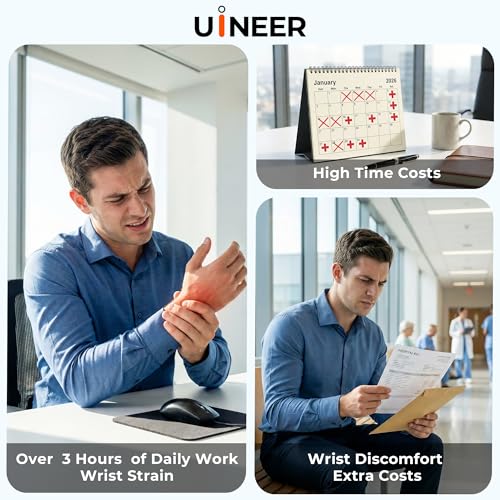 Ergonomic Mouse, Wireless Bluetooth Rechargeable Vertical Mouse, 7 Color Led, 4 Dpi Adjustable, Usb-A, Wrist Strain Relief,Optical Mice For Computer/Pc/Laptop, Black
