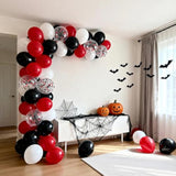 Red Black White Balloon Backdrop 60pcs 12 Inch Confetti Latex Balloons