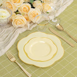 50Pcs Yellow Plastic Plates - Heavy Duty Disposable -Yellow And Gold Include 25Pcs 7Inch And 25Pcs 10Inch Plates For Mother'S Day & Baby Shower & Easter Day