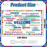 World Flag Banner Decorations International Welcome Banner Backdrop, Country Flags for International Party Supplies Around the World Sports Events Club Classroom Decor