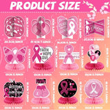 12 Pcs Breast Cancer Awareness Decorations, Pink Ribbon Centerpiece