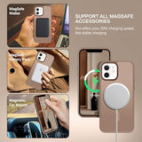 Magnetic For Iphone 12 Case, Iphone 12 Pro Case [Compatible With Magsafe] Translucent Matte Slim Thin Shockproof Women Men Girl Protective Case Cover For Iphone 12/12 Pro 6.1", Brown