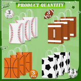 12 Pcs Sports Party Favor Bags Football Baseball Goodie Treat Gift Bags With Handles For Soccer Basketball Baseball Sports Themed Birthday Party Decoration Kids Baby Shower Supplies