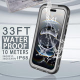 For Iphone 16E Case Waterproof, [Shockproof] [Dustproof] [Ip68 Waterproof] Full-Body Hard Case Built-In [Lens Screen Protection] For Diving Case (Black, For Iphone 16E 6.1In)