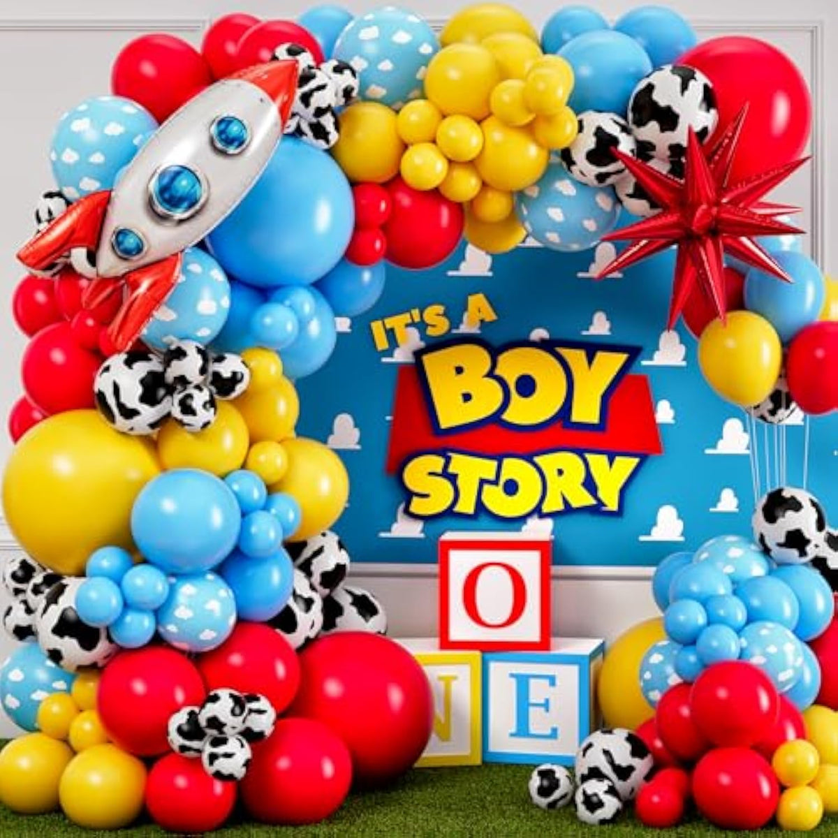 100pcs Toy Story Balloon Arch Kit for Baby Shower & First Birthday Party Decor