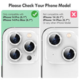 iPhone 14 Pro Max Camera Lens Protector Metal 9H Scratchproof Silver