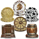 60 Pcs Western Cowboy Party Plates, 9'' Wild West Theme Print Plates For Cowboy Baby Shower Decorations Western Party Decorations