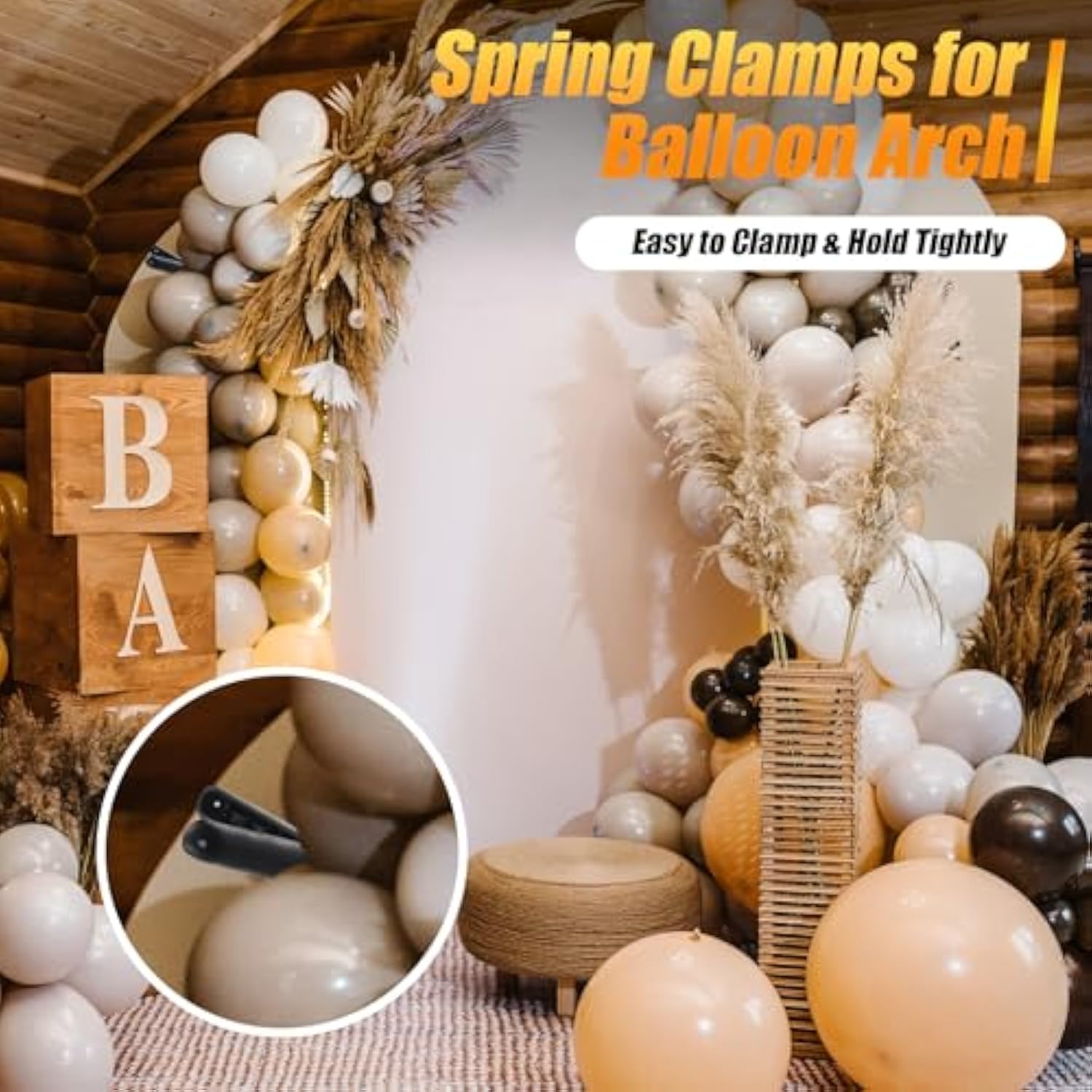 Spring Clamps, 4.5 Inch Large Plastic Clips For Balloon Arch Backdrop Craft Decoration, Heavy Duty, Black, 10 Pcs