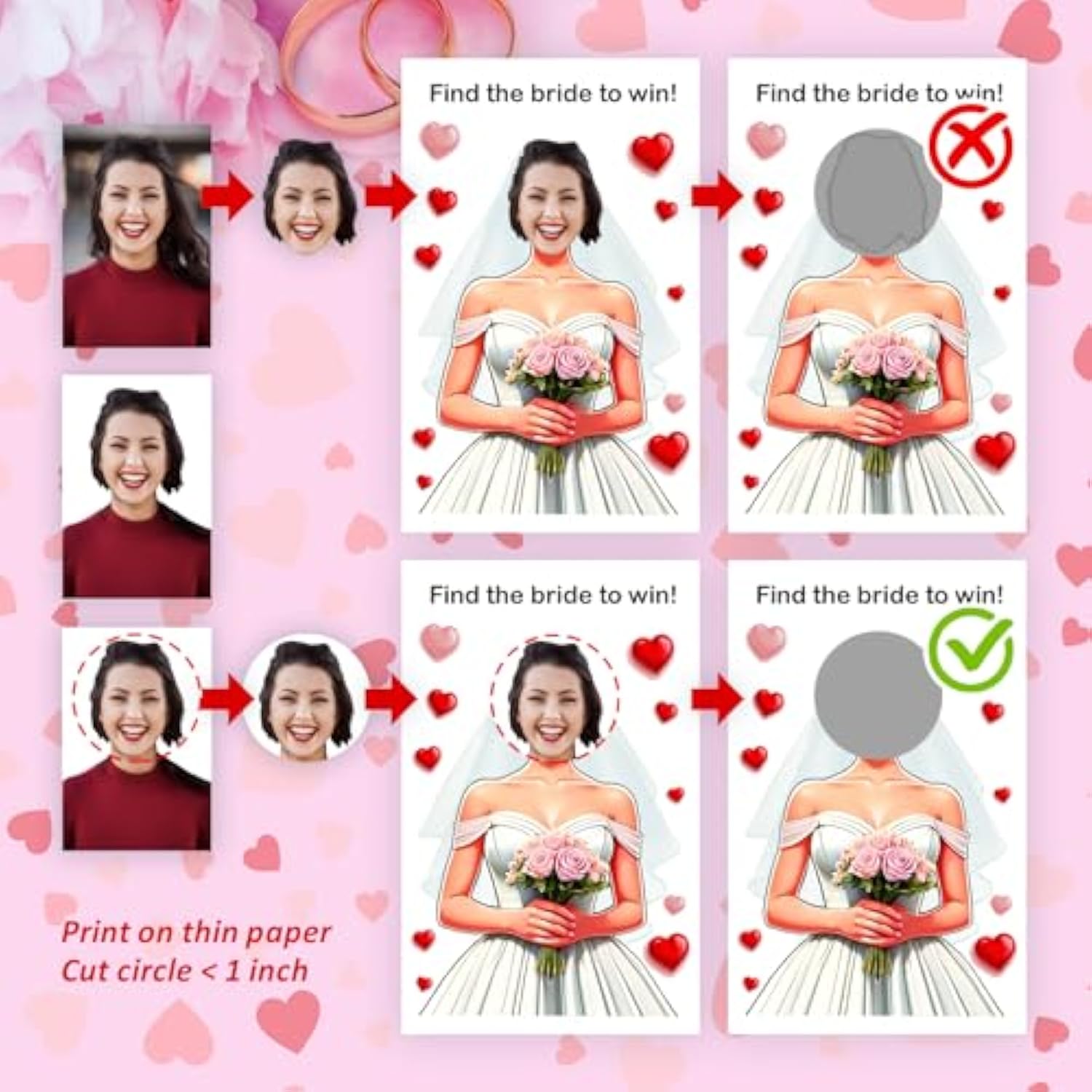 Find The Bride To Win Bridal Shower Scratch Off Game, 40 Pack, Fun & Easy Wedding Shower Game For Guests, Engagement Party, Bachelorette Party, And Bride-To-Be Celebration Scratch Off Cards.