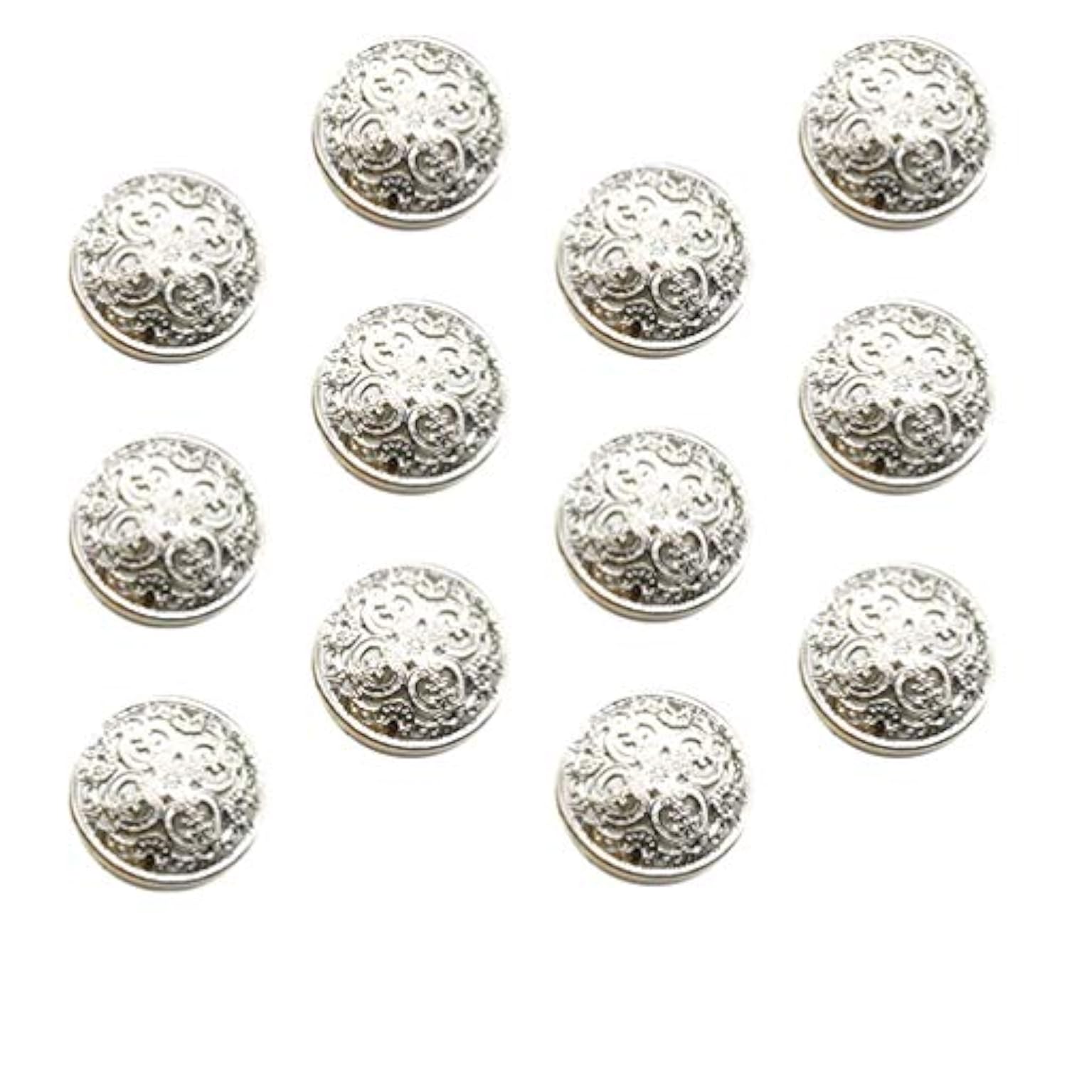 30Pcs Round Metal Hollow Out Button Coat Buttons Flat Buttons Jacket B
