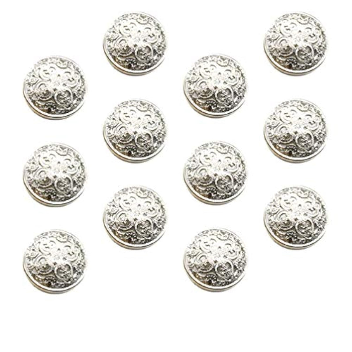 30Pcs Round Metal Hollow Out Button Coat Buttons Flat Buttons Jacket B