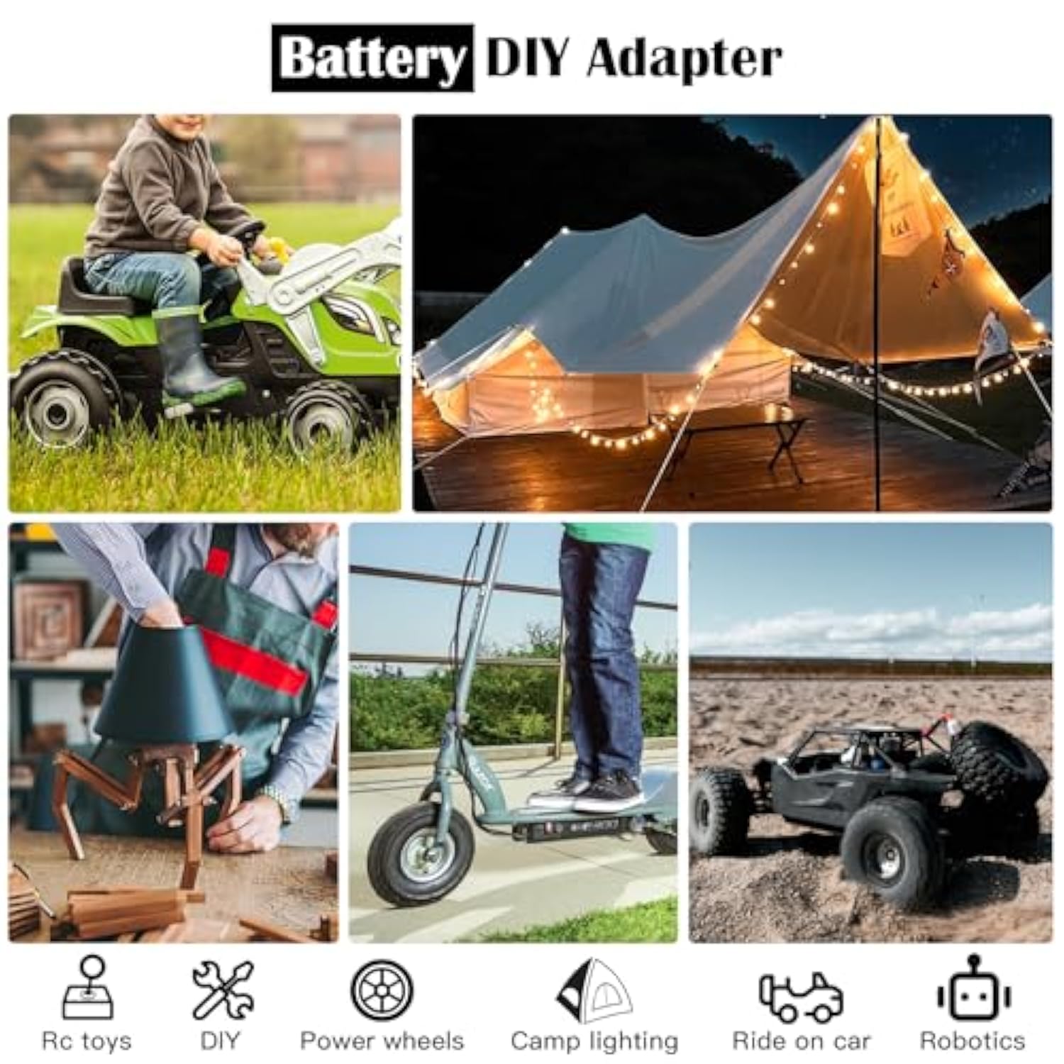2 Packs Power Wheel Adapter For Milwaukee M12 Battery Adapter 12V Power Wheel Battery Conversion Kit With Switch, Fuse & Wire Terminals, 12Awg Wire, Power Connector For Diy Rc Car Toys And Robotics