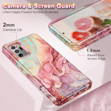 For Samsung Galaxy Note 20 Ultra Case,Marble Pattern 3 In 1 Heavy Duty Full Body Shockproof Hard Pc+Soft Silicone Drop Protective Women Girls Case For Note 20 Ultra 5G 6.9 Inch,Rose Gold