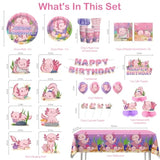 171 Pcs Axolotl Birthday Decorations Pink Axolotl Party Decorations Cake Cupcake Topper Balloons Banner Plates And Napkins Table Cloth Axolotl Party Supplies For Girls Cartoon Fun Animal Party
