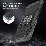 Samsung Galaxy A10E Case, Samsung A10E Case, With Tempered Glass Screen Protector, Hard Rubber Bumper With 360° Rotation Ring Kickstand Cases For Samsung Galaxy A10E (Black)