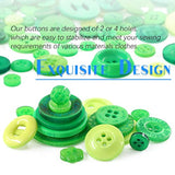 1000-Pieces Christmas Buttons 2 Holes And 4 Holes Green Round Craft Re