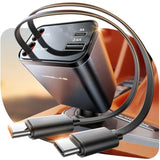 [Upgraded Smaller] Retractable Car Charger Usb C?With Dual Type C Cables?, 4 In 1 69W Fast Usb C Car Adapter, Car Accessories Car Phone Charger For Iphone 16/15, Ipad, Samsung Galaxy, Pixel