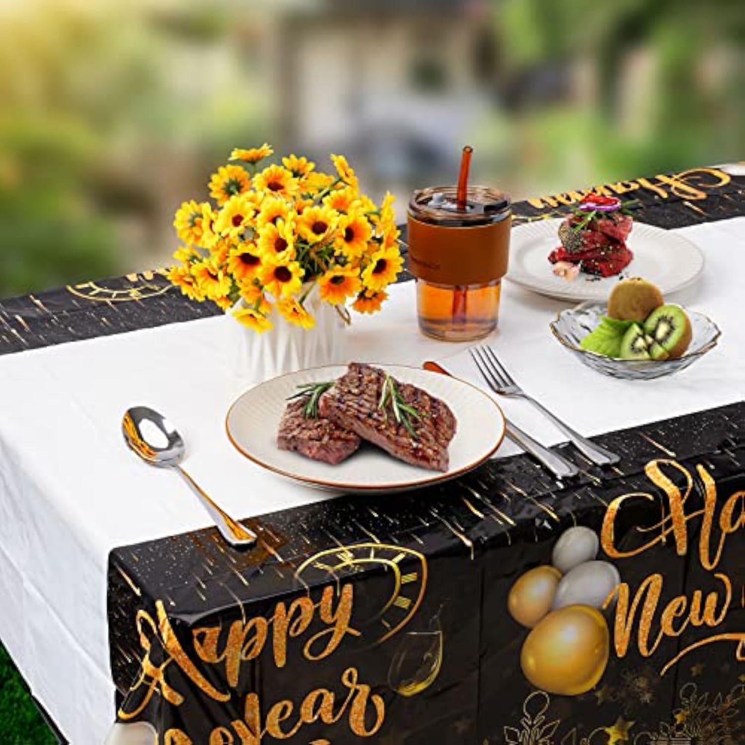 Happy New Year Plastic Table Cloth For Parties, Plastic Table Cover 2026, Disposable Party Table Clothes Decorations Supplies(70.8” X 42.5”)