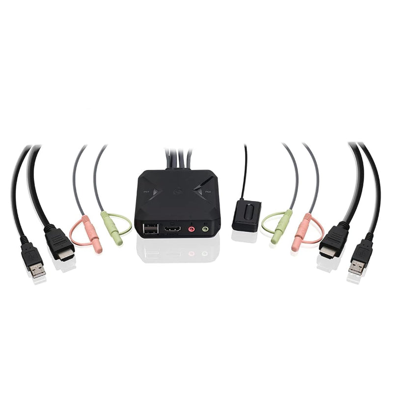 IOGEAR 2-Port 4K KVM Switch with HDMI, USB and Audio Connections