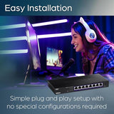 8-Port 2.5Gb Multi-Gigabit Unmanaged Gaming Switch, Teg-S380, 8 X 2.5Gbase-T Ports, 25Gbps Switching Capacity, Ethernet Splitter, Ndaa & Taa Compliant, Fanless, Protection, Black