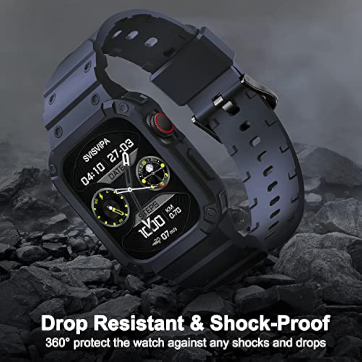 [2 Pack] Band With Case Compatible For Apple Watch 41Mm 40Mm 38Mm Iwatch Series 8 7 Se 6 5 4 3 2 1 Strap, Men Women Sport Strap With Bumper Rugged Shockproof Military Protective, 2 Pack