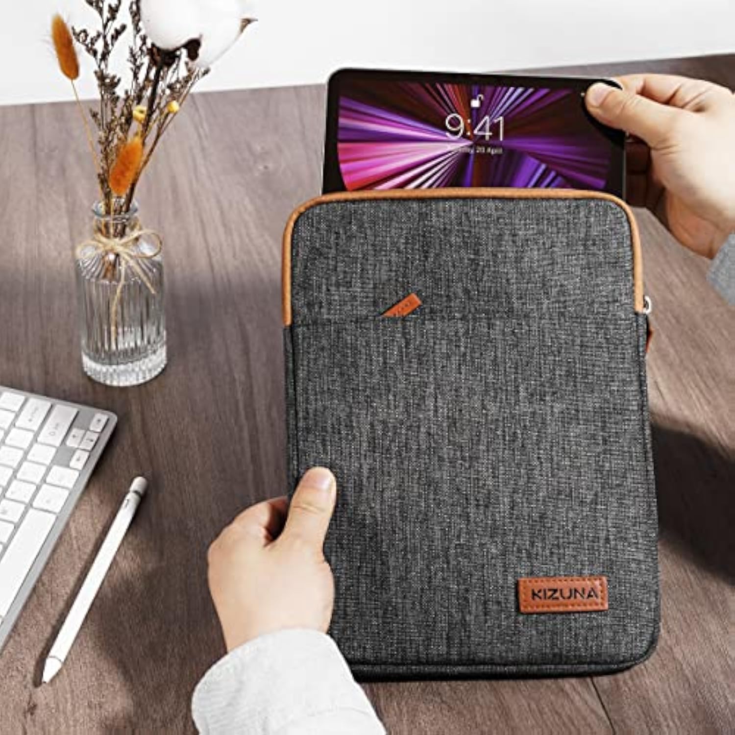 9.7-10 Inch Tablet Sleeve Water Resistant Laptop Bag For 9.7" 10.5" 11" Ipad Pro/Apple 10.2" Ipad/10 Surface Go/Huawei Mediapad M5 Pro/10.5" Samsung Galaxy Tab A S6/Lenovo Smart/Acer -Brown