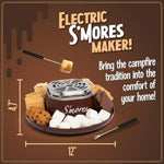 Tabletop Indoor Electric S'Mores Maker - Smores Kit With Marshmallow Roasting Sticks And 4 Trays For Graham Crackers, Chocolate, And Marshmallows - Movie Night Supplies - Brown