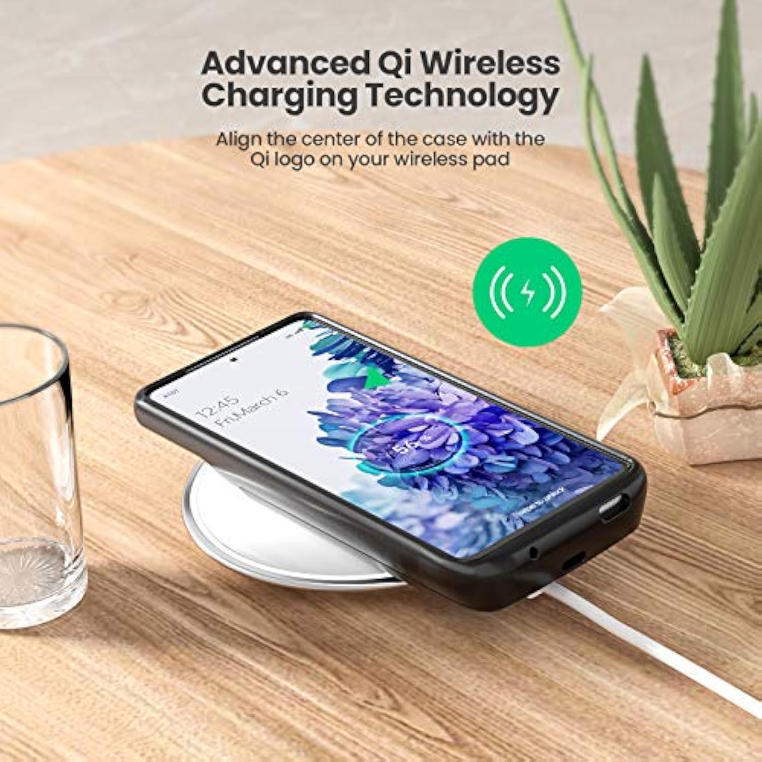 Battery Case For Samsung Galaxy S20 Fe 10000Mah, Qi Wireless & Fast Charging & Andriod Auto Supported, Portable Extended Charger Case Compatible With S20 Fe(6.5") Black