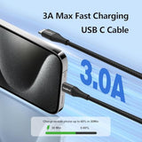 Usb C To Usb C Cable 4Ft, 2-Pack 60W Fast Charging Usb-C To Usb-C Woven Cord,Car Play Charging Braided Cable For Iphone 16/15 Series,Samsung Galaxy S24/S23/S22/Ipad Pro 2021/Ipad Air 4-Black