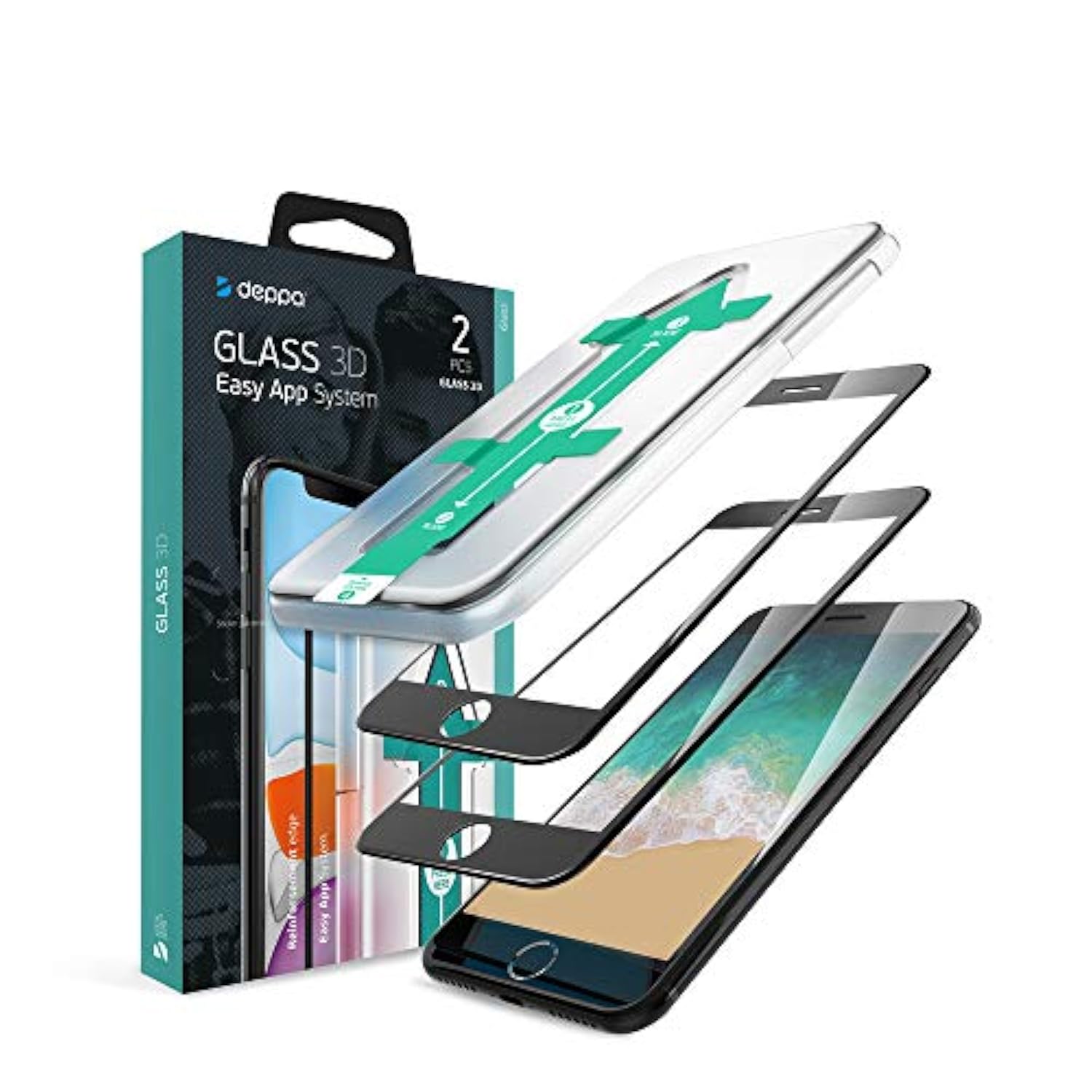 Premium Screen Protector For Iphone Se 2022, Se 2020, Iphone 7, Iphone 8 (4.7') Tempered Glass 3D Full Coverage With Easy Installation Tray Kit, 2 Pack