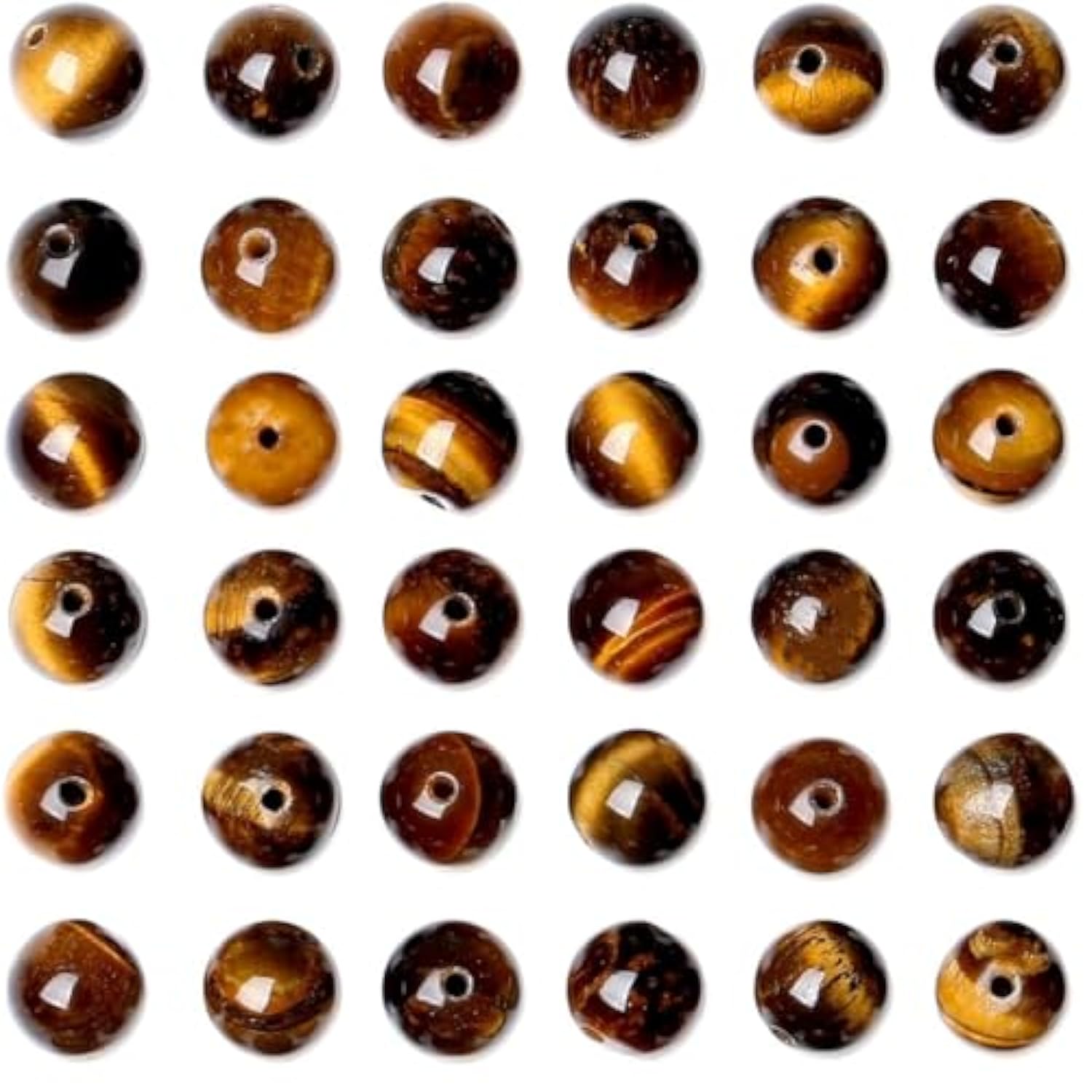 100PCS 8mm Yellow Tiger Eye Beads for DIY Bracelets, Necklaces & Jewelry Making