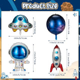 8 Pieces Outer Galaxy Space Balloons Large Inflatable Rocket Astronaut Earth Spaceship Planet Balloons Space Themed Party Supplies For Galaxy Birthday Party Photo Booth