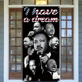 Martin Luther King Jr. Day Door Cover I Have A Dream Photo Backdrop MLK Day Decor African American Peace Love Black History Month Decorations and Supplies for Home-71×35''
