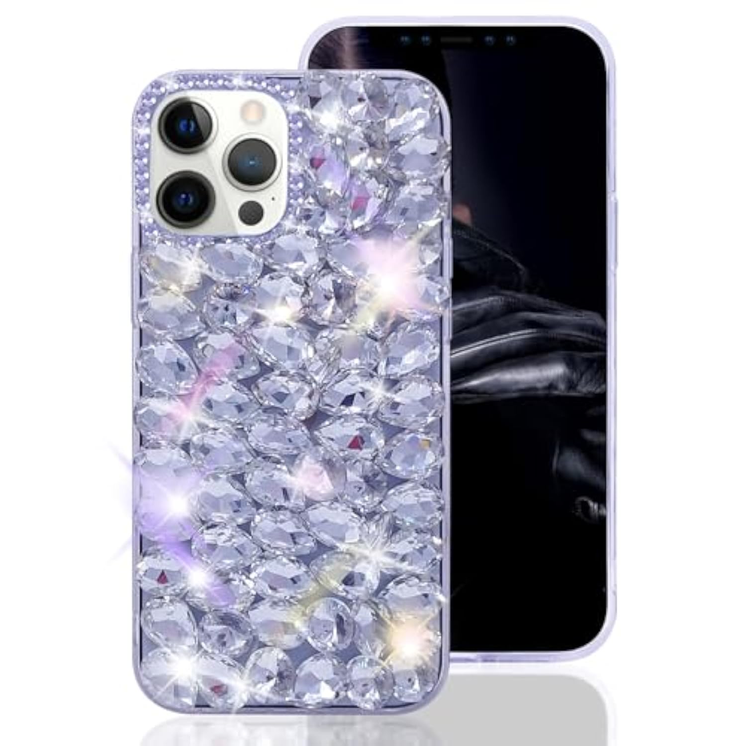 Case Compatible With Iphone 16 Pro Max - Bling Sparkle Glitter Rhinestone Girly Case, 3D Luxury Diamonds, Clear