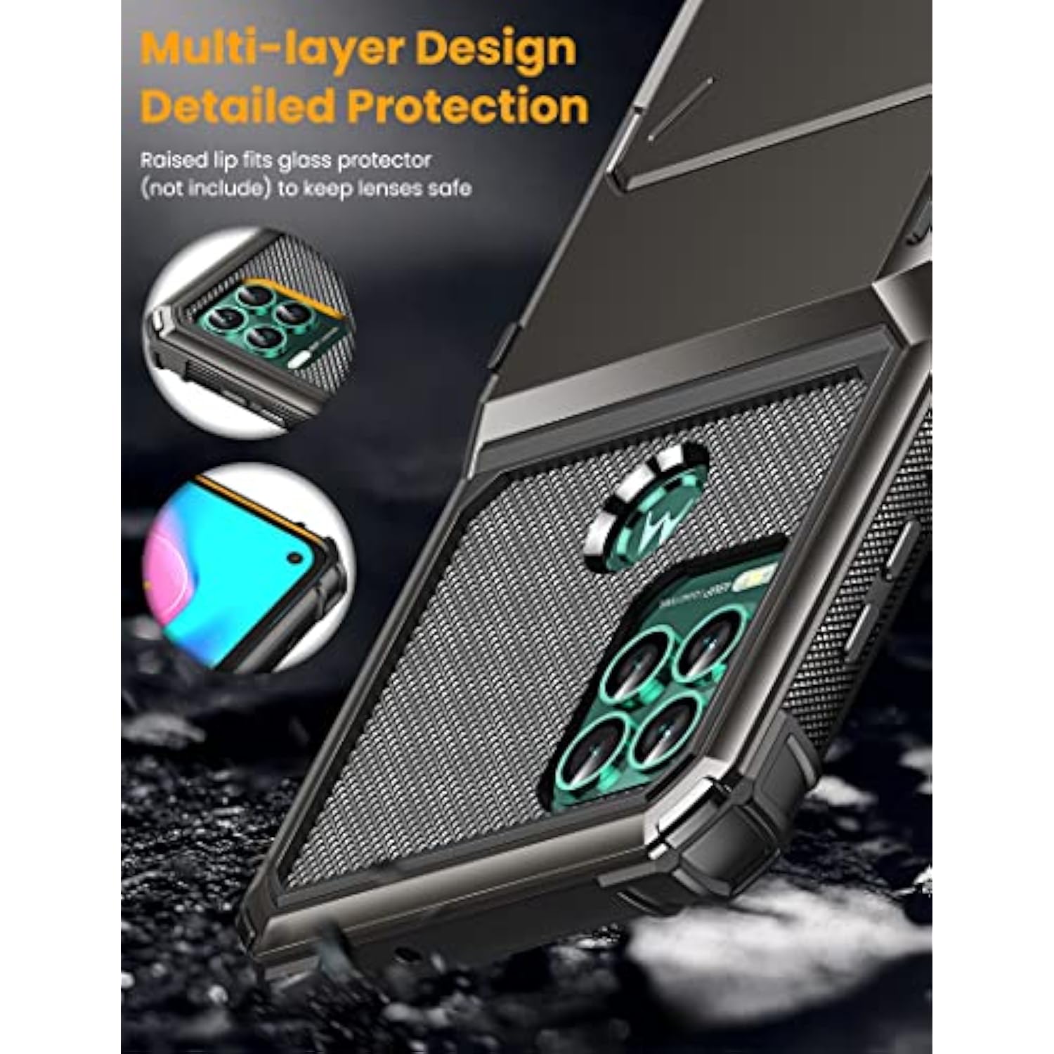 For Moto G Stylus 5G 2021 Case Wallet 5 Credit Card Holder Flip Cover Id Slot Back Pocket Dual Layer Anti-Scratch Hard Shell Tough Protective Bumper For Moto G Stylus 5G 2021 Gunmetal Bronze