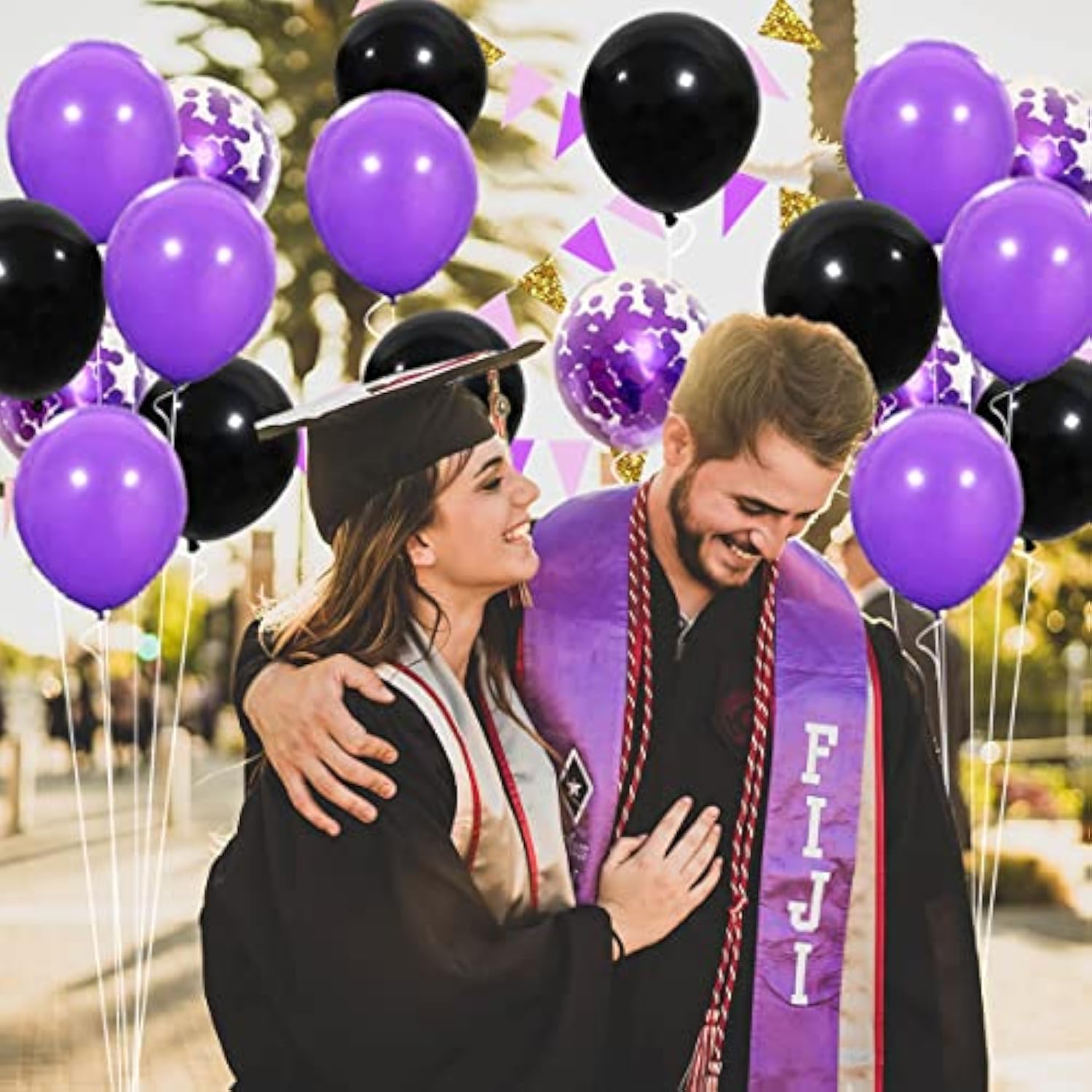 Purple Black Balloon Garland Arch Kit - 117Pcs Black And Purple Balloo