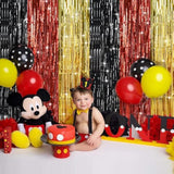 Black Red Gold Door Streamers Metallic Foil Backdrop for Party Decor