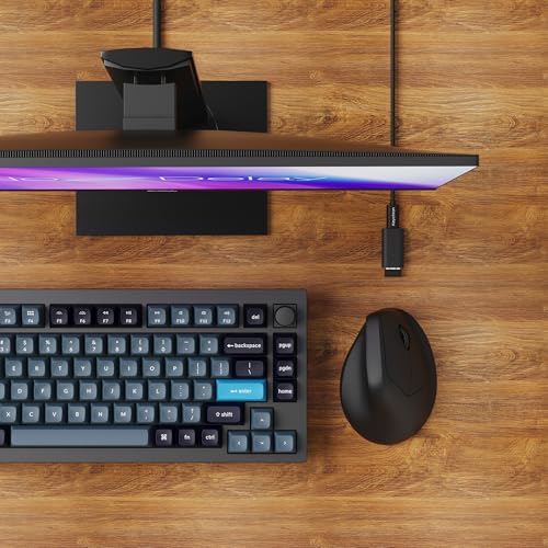 M5 Wireless Ergonomic Mouse, 8000Hz Tri-Mode 2.4 Ghz/Bluetooth 5.1/Wired, Pixart 3950 Sensor, 30000 Dpi, Ergonomic Lightweight Programmable Macro Button For Windows Pc/Mac - Black