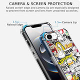 Case for iPhone 16e and iPhone 17e with Pop Culture Design,Aesthetic Cartoon Sticker Bomb Art Collage,Clear Slim Soft TPU Bumper Phone