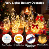10 Pack Fairy Lights With Timer,10Ft 30 Led String Lights 8 Modes Fairy Lights Battery Operated Waterproof For Diy Weddi