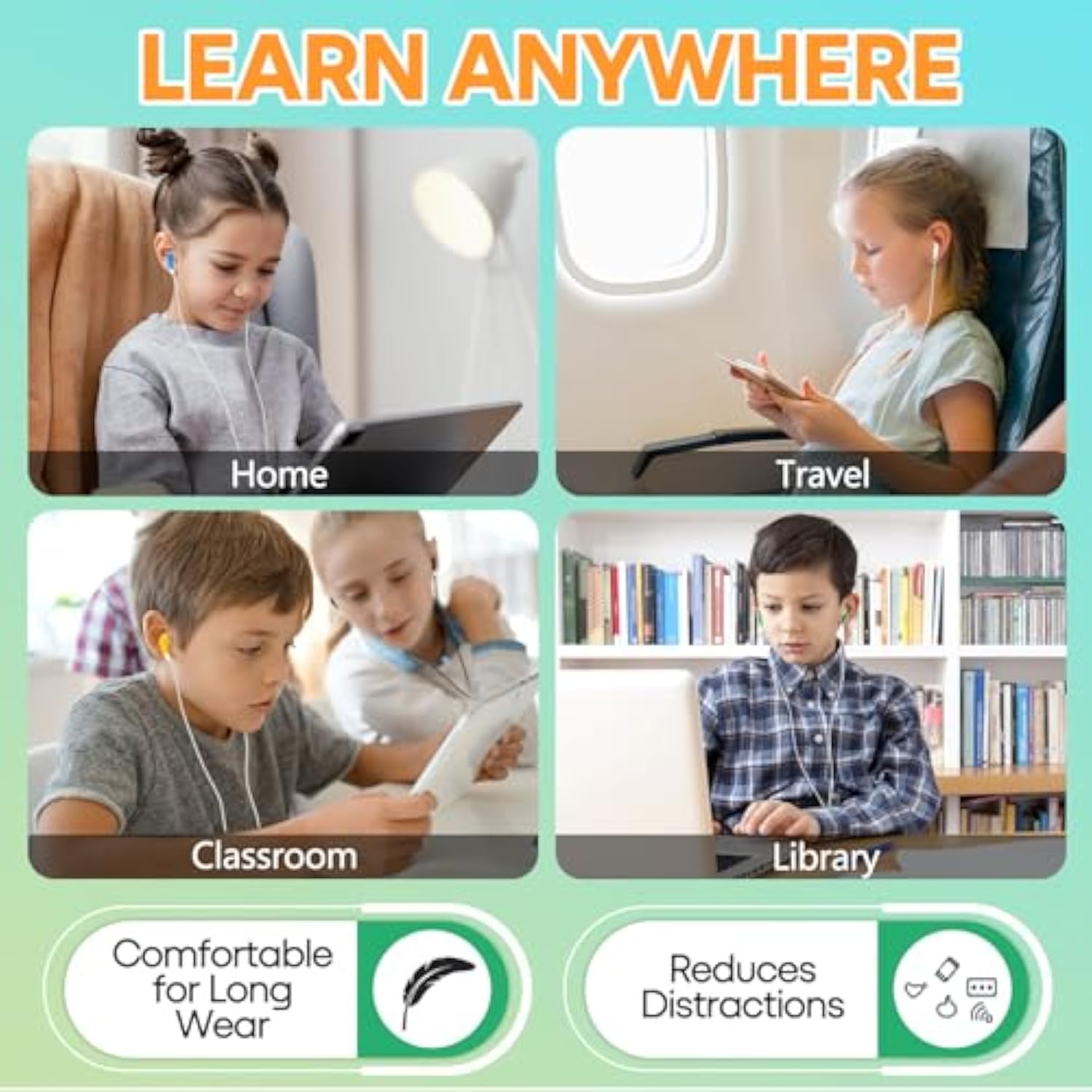 120 Pack Bulk Earbud Headphones Multi Colors Earphones Perfect For School Clas