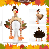2 Pcs Plush Turkey Hat, Funny Turkey Headwear For Thanksgiving Night Event, Dress-Up Party, Thanksgiving Decor