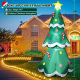 7 Ft Tall Christmas Inflatables Tree Decorations Outdoor, Blow Up Christmas Tree Yard Decor With Led Lights Star Treetop
