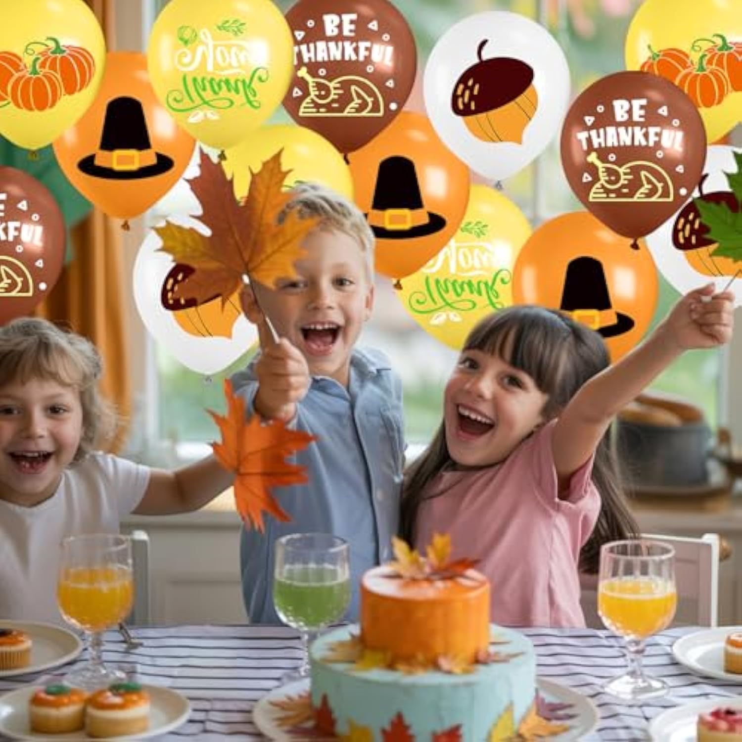 Thanksgiving Balloons 12 Inch Brown Yellow Orange White Pumpkin Autumn Party Decor