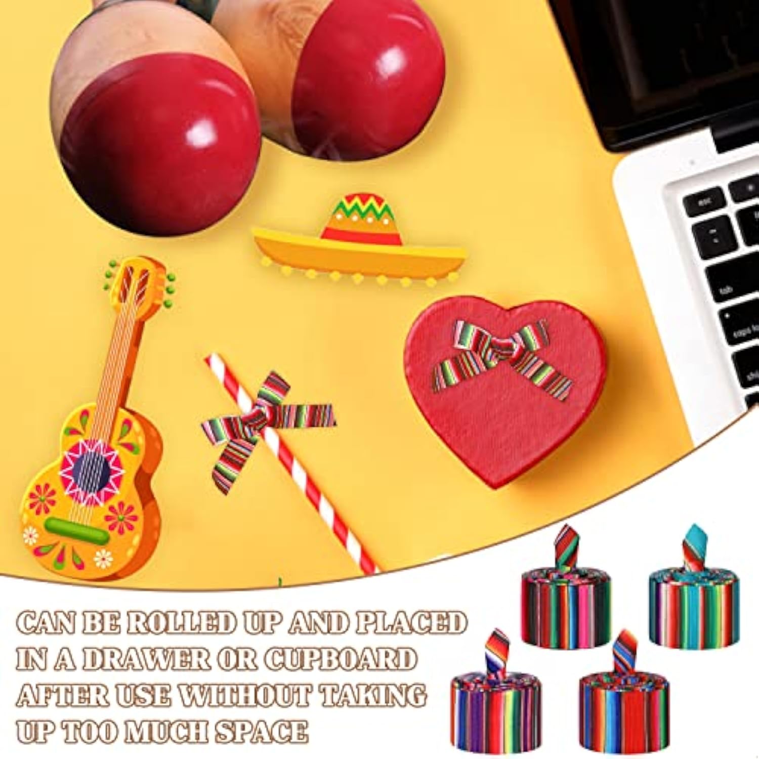 Mexican Serape Ribbon Fiesta Ribbon 4 Rolls 20 Yards Sarapes Mexicanos