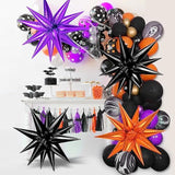 Purple Black Orange Star Balloons 72PCS 26 Inch Metallic Foil Halloween Birthday Party