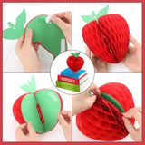 4 Sets Back To School Tables Centerpieces Honeycomb Apple And Paper Book Stack Sign First Day Of School Table Centerpiece Back To School Decor For Home Classroom