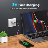 Pink Usb C Cable Short 1Ft, 2-Pack Fast Charging Usb A To Usb C Type Charger C