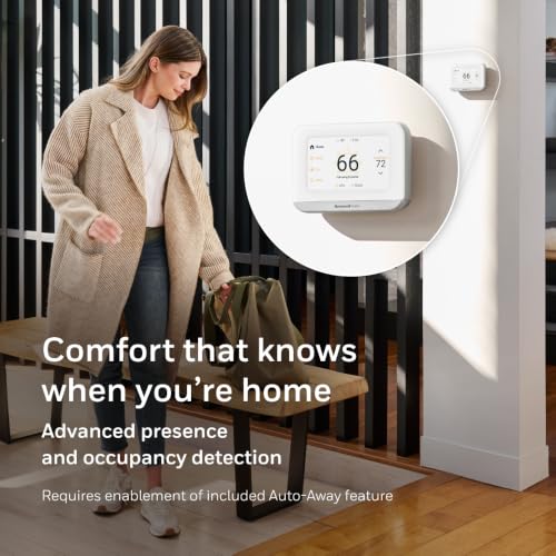 X7S Smart Thermostat With Advanced Occupancy Sensing, Humidity Monitoring, And Customizable Touchscreen Display, White